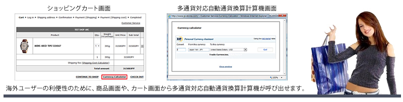 ユーザーに便利な多通貨対応換算機能が付属。